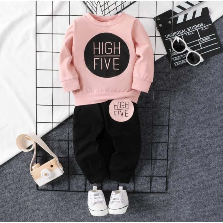 Setelan Sweater Anak High Five Baju Anak Perempuan Usia 1 - 6 Tahun