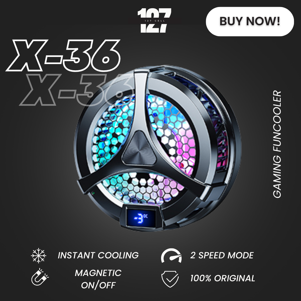 X36 Funcooler Kipas Gaming Radiator Pendingin HP Magnet Fan Cooler Cooling Fan HP MLBB PUBG Apex leg