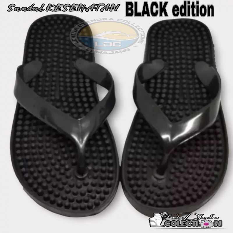 SANDAL REMATIK SANDAL KESEHATAN BLACK EDISI