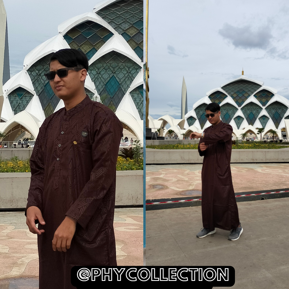 Baju Jubah Gamis Pria Laki Laki Dewasa Cowok Remaja Model Haromain Motif Embos Lengan Panjang Ukuran S M L XL XXL [AL-BASYIR]