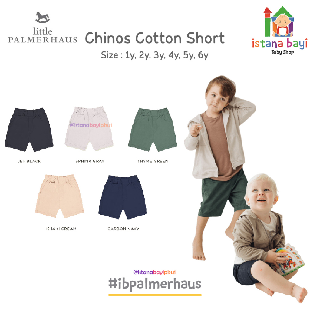 PALMERHAUS Chinos Cotton Shorts by Little Palmerhaus - CELANA CHINOS ANAK 1-6 TAHUN