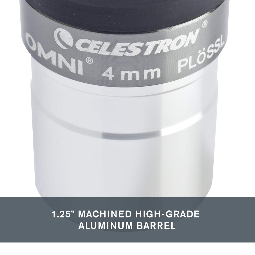 CELESTRON Omni Plossl Lensa Okuler Teleskop Eyepiece 1.25&quot; Wide Angle - 93319 - Silver Black