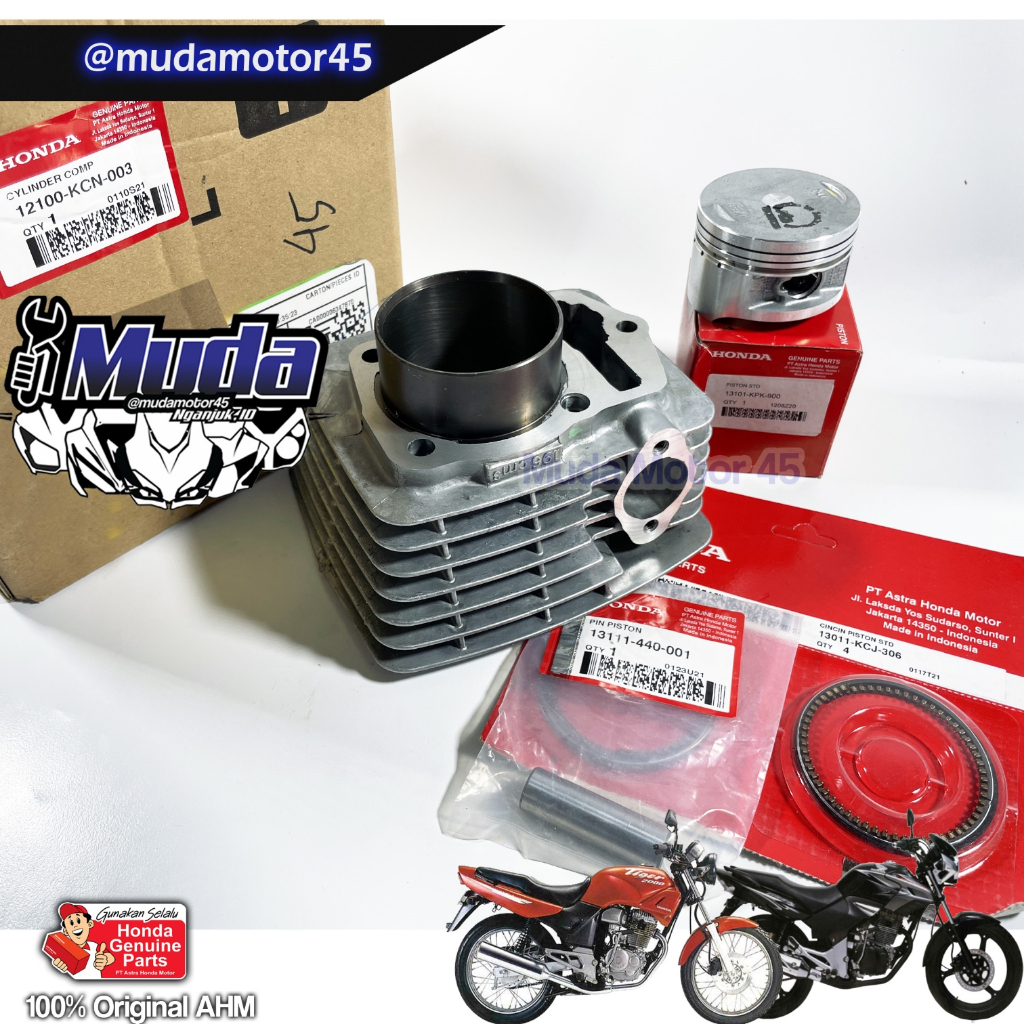 BLOK SILINDER SET PISTON TIGER  CYLINDER COMPLETE 12100-KCN-003 BORE KIT RUMAH SEHER SEKER ORI ORIGI