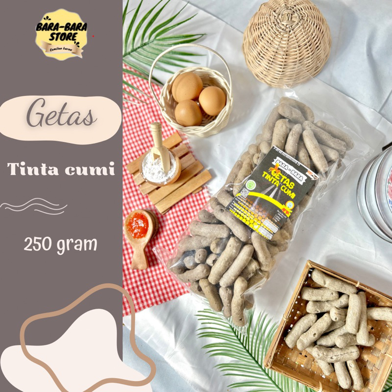 

Getas tinta cumi/ getas Bangka/ cemilan/snack kemasan 250gram