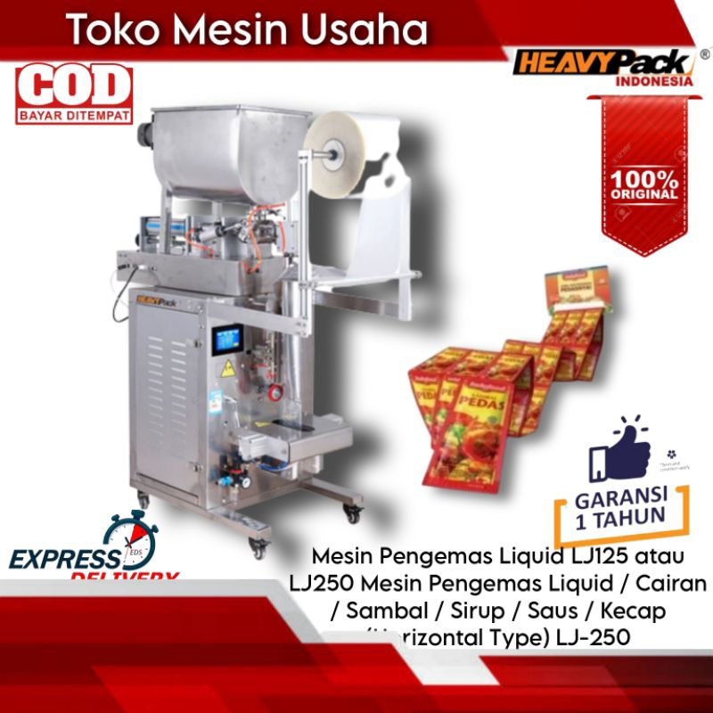 Mesin Packing Kemasan Sachet Otomatis Saos Sambal Pasta LJ-250 HEAVYPACK