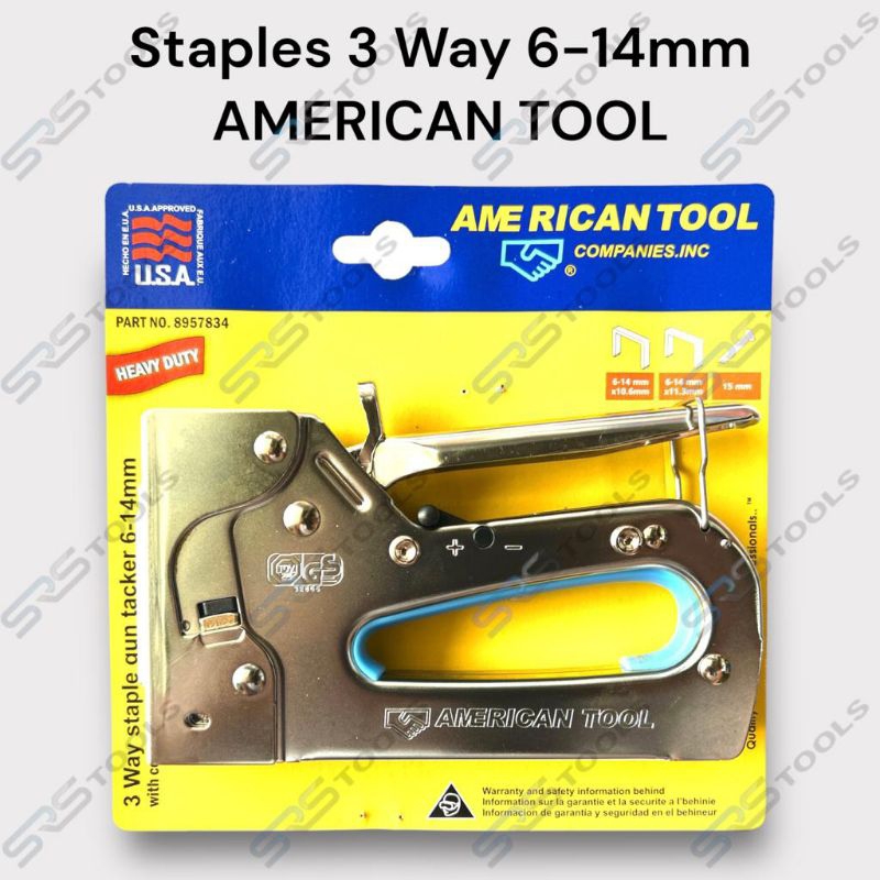 

AMERICAN TOOL 8957834 Staples Gun / Stapler Tembak 3 Way 6-14mm - Gun Tacker