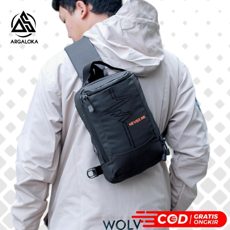 ARGL Tas Selempang Waistbag Pria SlingBag Cowok Casual Distro Original Keren