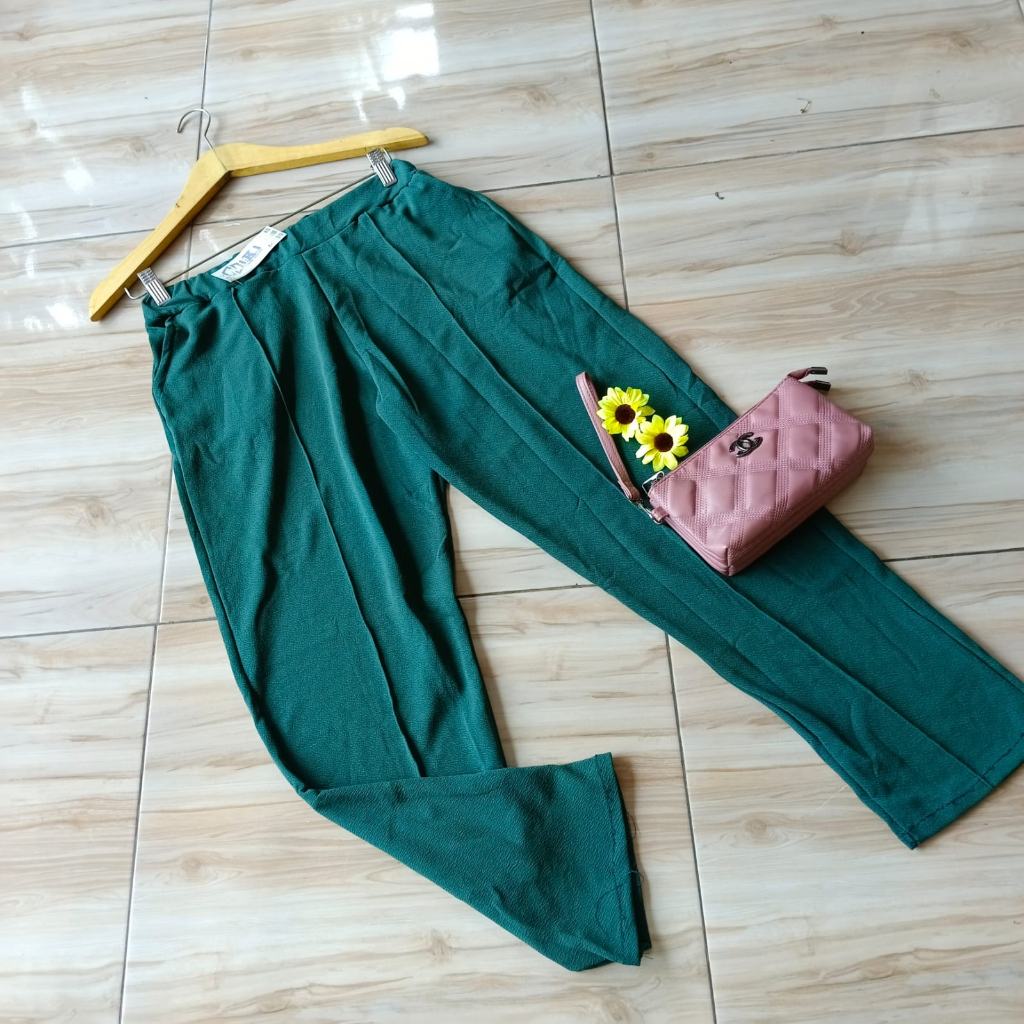 DOTY PANTS KASUAL/KERJA HARIAN ~ MELAR NYAMAN | COD✅ All Size 40kg - 80kg Ready / M-XL &amp; XXL-4L / Crepe Waffle Tebal Ringan celana panjang wanita/kantor karyawan/big size XXXL/super jumbo/bawahan muslimah