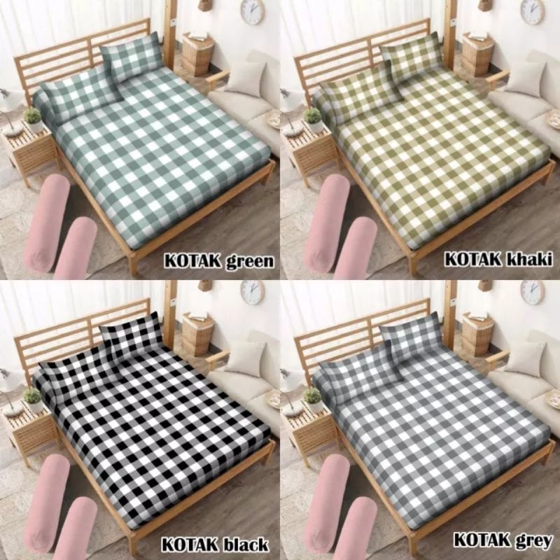 sprei saja sprei aesthetic sprei motif kotak sprei korea sprei homemade sprei 90x200 sprei 100x200 s
