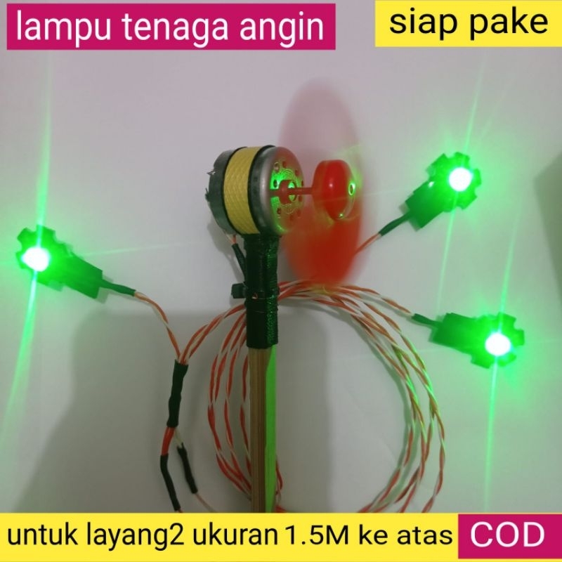 dinamo lampu layangan led hpl fullset siap pake super terang