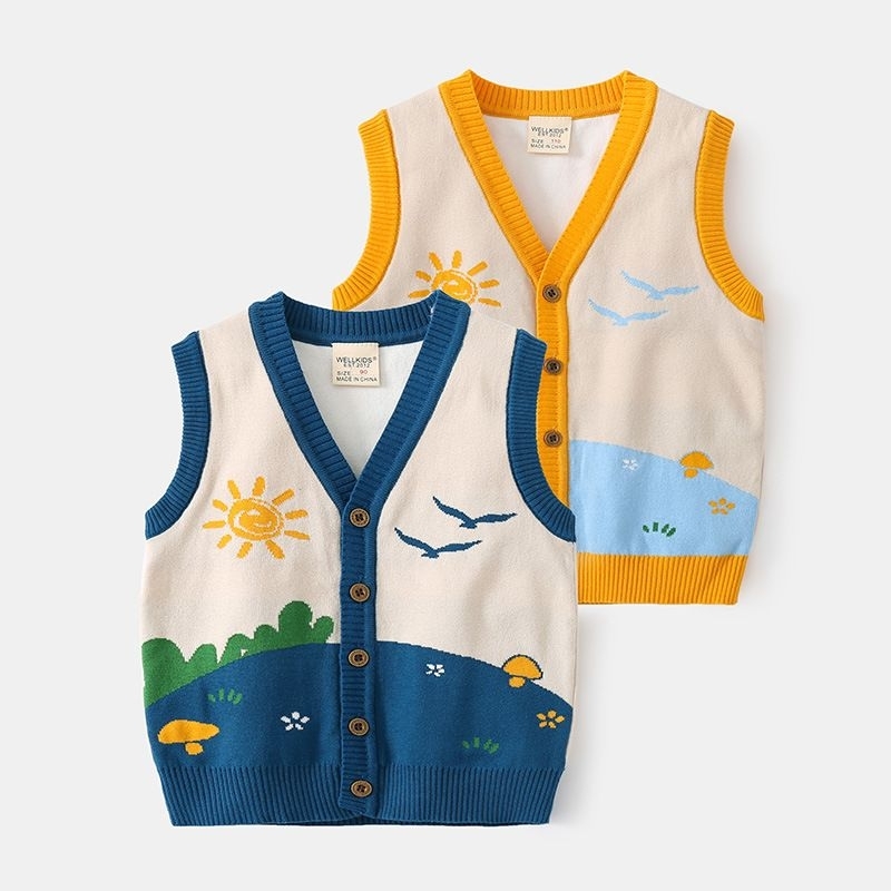 Vest rajut anak laki laki umur 3-8 tahun/ Vest knit anak laki laki/ Vest anak laki laki import/ Luaran baju anak laki laki/ Vest anak laki laki import