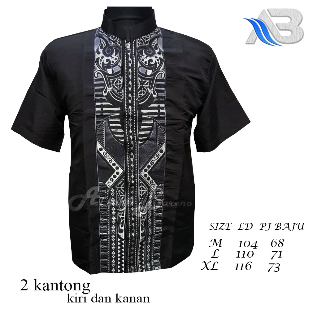 Baju Koko Pria Dewasa Terbaru Lengan pendek Al qadr/AB Al kahfi Bareno Katun COD