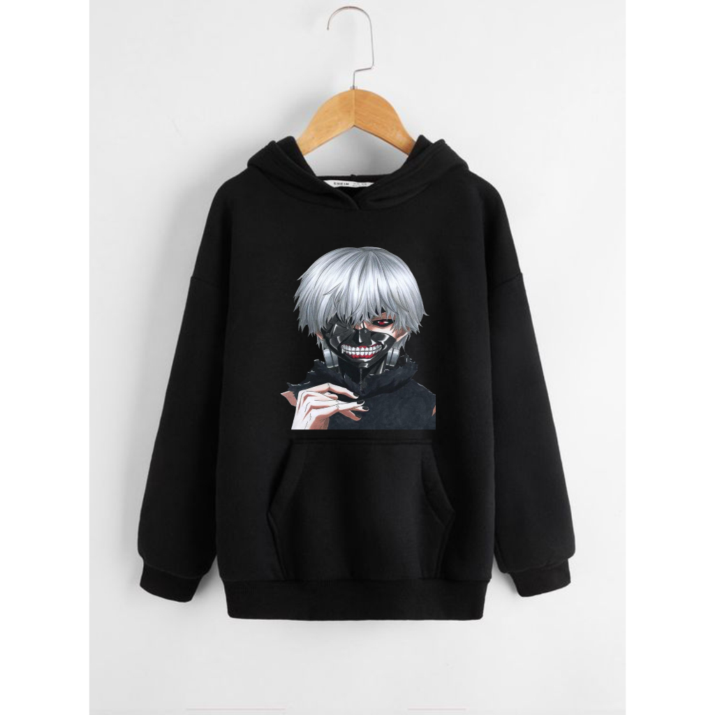 Jaket hoodie anak laki laki perempuan terbaru 2023 sablon KANEKI baju distro original termurah jaket hoodie anak cewek cowok usia 6 tahun s/d 11 tahun keren kekinan trendy bergaya