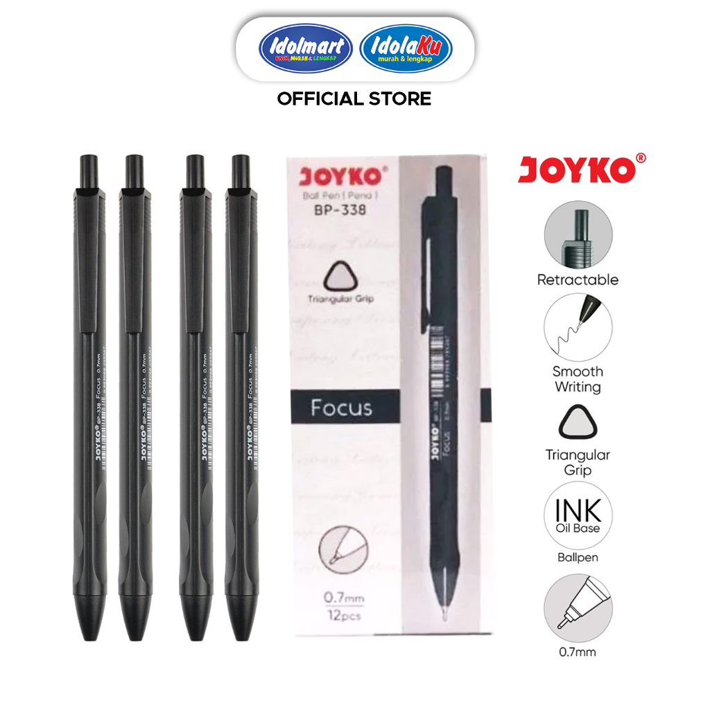 

IDOLMART Pulpen Joyko BP-338 Black Satuan
