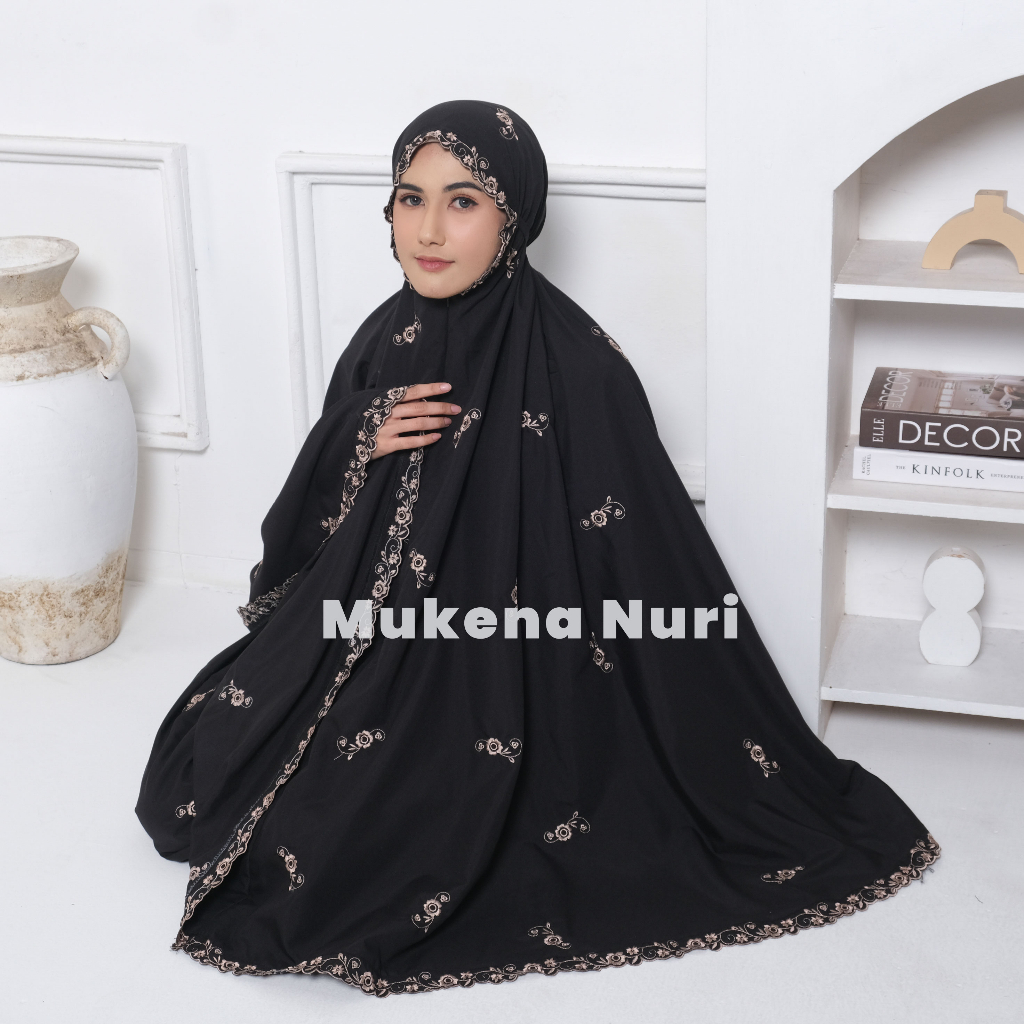 Mukena Katun Renda Bordir Tabur Bunga Aruna Dewasa Premium