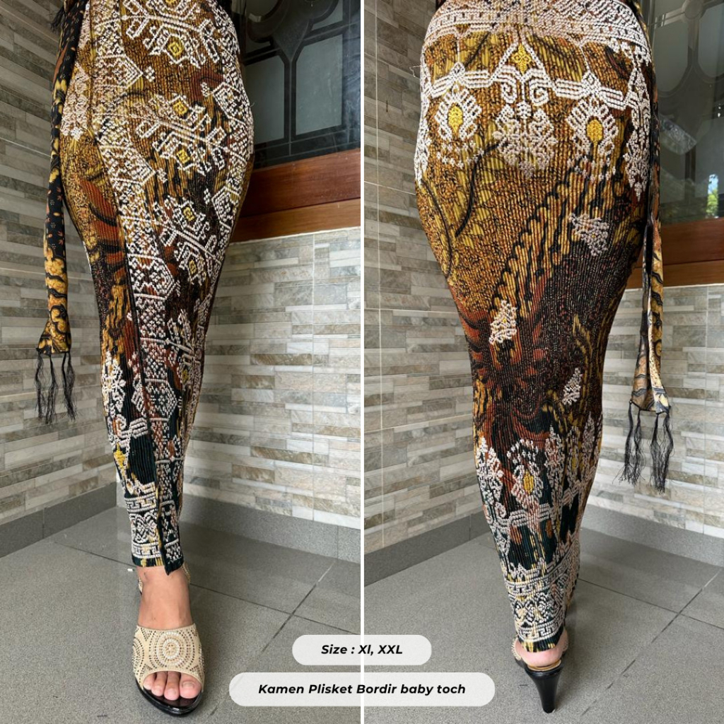 kamen jadi plisket bordir+ selendang