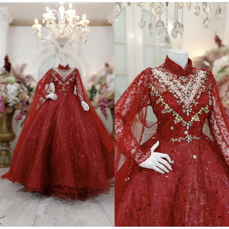 GAUN PENGANTIN BARBIE MEWAH BEREKOR//GAUN WEDDING HARNET  MODERN 2023