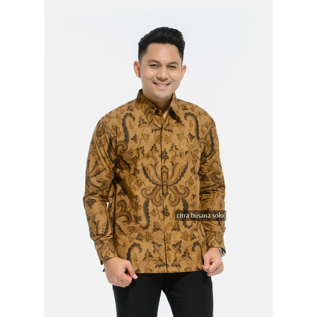 PISANG BALI Kemeja Batik Pria Full Furing Bahan Katun Primisima