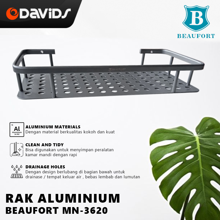 Rak Kamar Mandi Sabun Dinding Aesthetic Anti Karat Beaufort MN3620