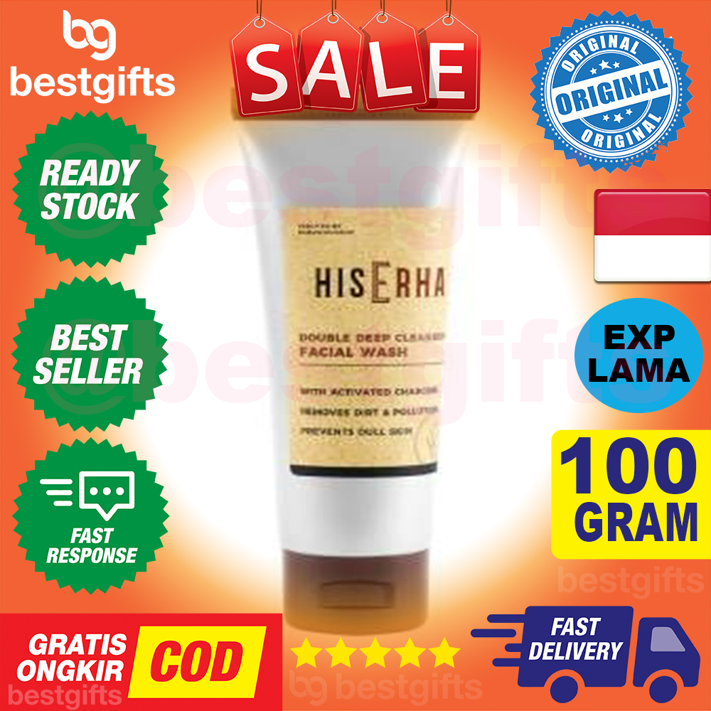 HIS ERHA HISERHA DOUBLE DEEP CLEANSING FACIAL WASH SABUN MUKA MEMBERSIHKAN MENGANGKAT KOTORAN 100 ML