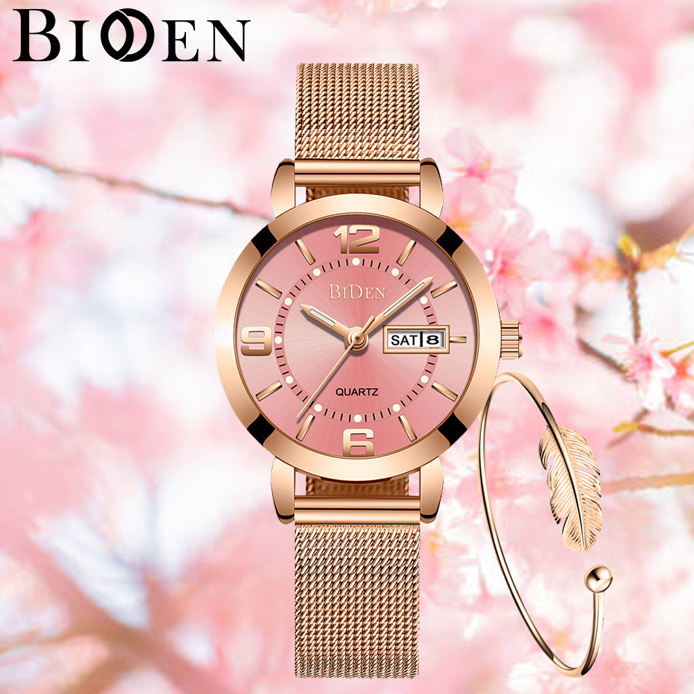 BIDEN Jam Tangan Wanita Anti Air Kasual Mode Kalender 100% Original Jam Tangan Cewek