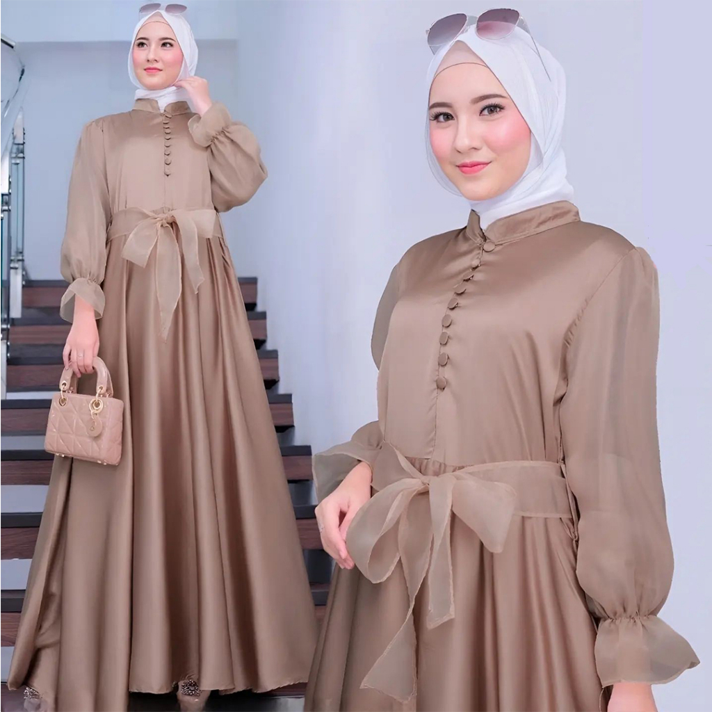 Daniar Dress - gamis kondangan / gamis kondangan modern / gamis kondangan terbaru 2023 / gamis kondangan mewah / gamis undangan / gamis untuk lebaran / gamis resleting depan / gamis resmi / gamis layer / gamis layer kekinian