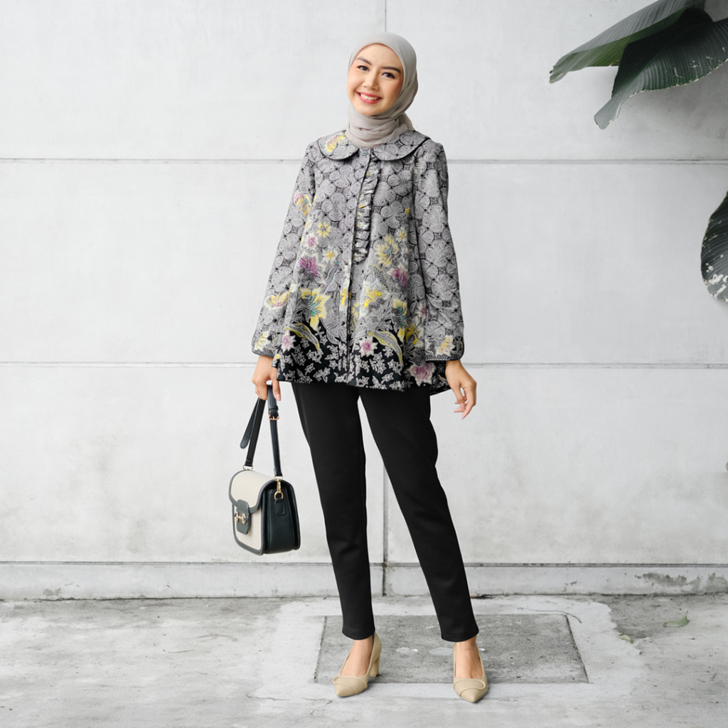 Ninda Blouse Batik Kerja Kantor Wanita