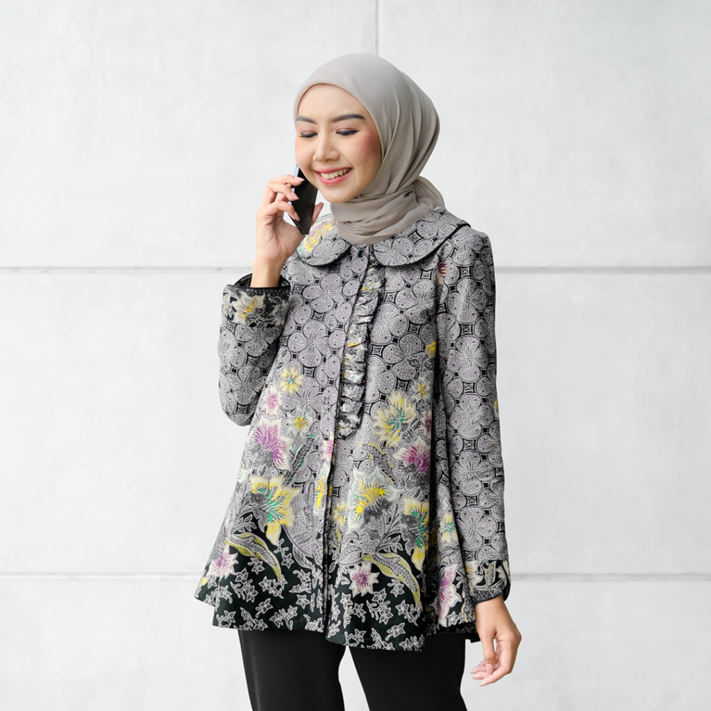 Ninda Blouse Batik Kerja Kantor Wanita