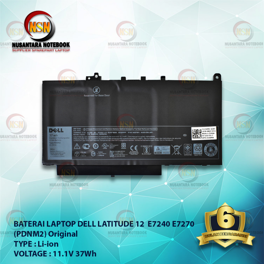 Baterai DELL ORI 12 E7240 E7270 (PDNM2) 11.1V 37Wh