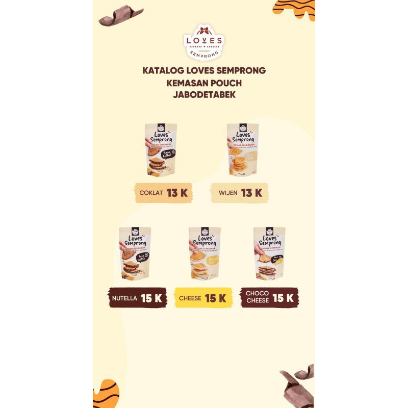 

kue kering semprong ukuran pouch rasa wijen