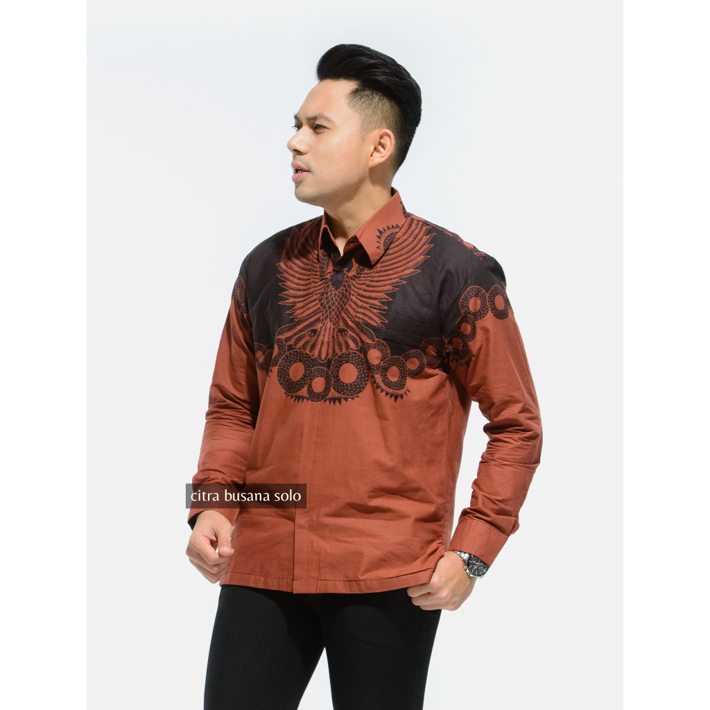 CAKRA GARUDA Kemeja Batik Pria Full Furing Bahan Katun Primisima