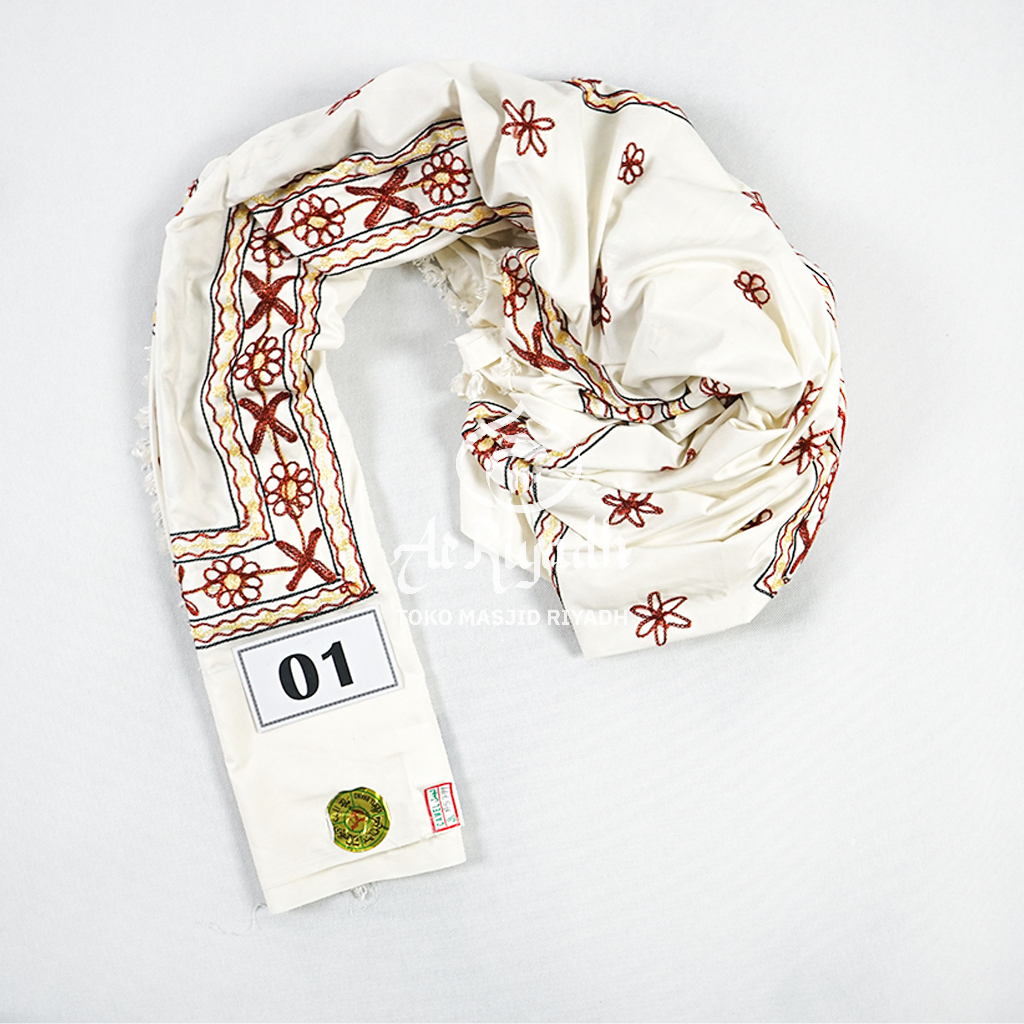 Sorban Impor Kashmiri Sulam Persegi Camel Hijazi AS799