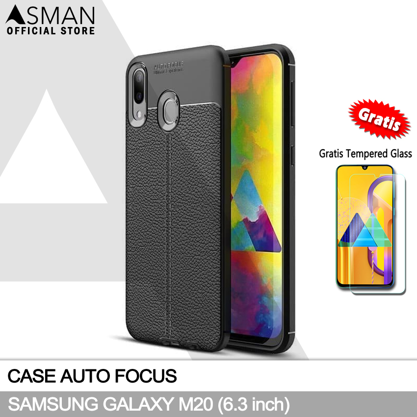 Ultraslim Samsung Galaxy M20 (6.3&quot;) | Soft Case Black Matte + FREE Tempered Glass