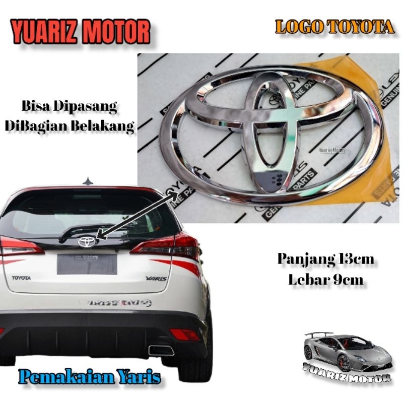 Logo Emblem Toyota Yaris Bagasi Belakang Original / Emblem Logo Toyota Belakang Bagasi Yaris Origina
