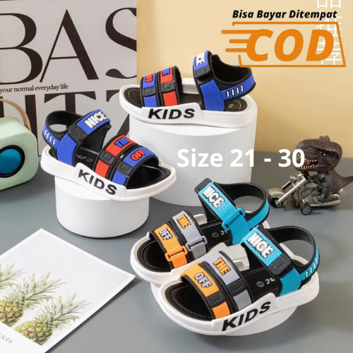 2023SH20133 Bisa COD Sepatu Sendal Gunung Anak Laki-Laki Import Sandal Strap Perekat Size 21-35