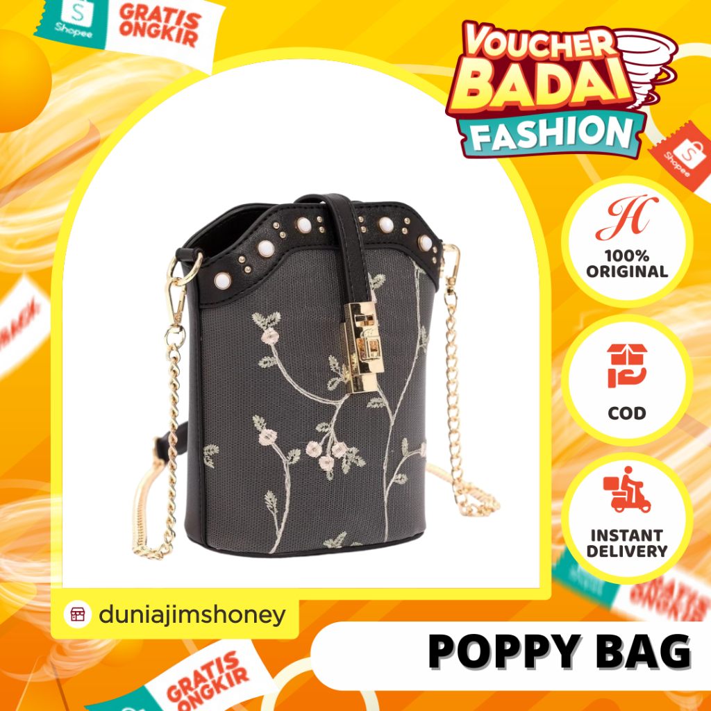 Jims Honey Poppy Bag Tas Selempang Mini Wanita Kecil Fashion Korea Casual Import Jimshoney JH