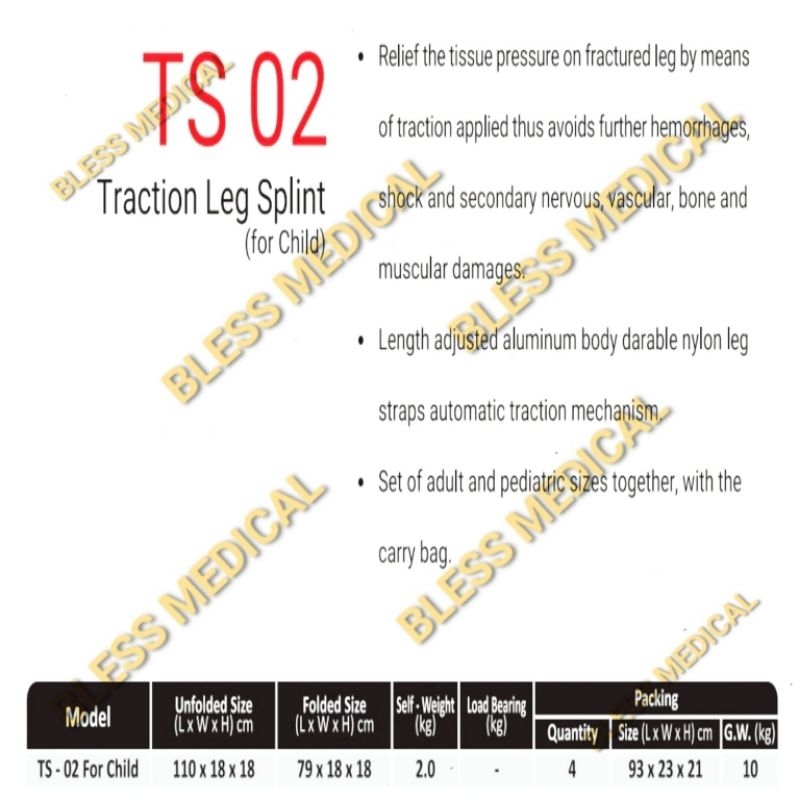 Traction Splint Adult &amp; Child GEA TS-01 TS-02/Traksi Dewasa &amp; Anak