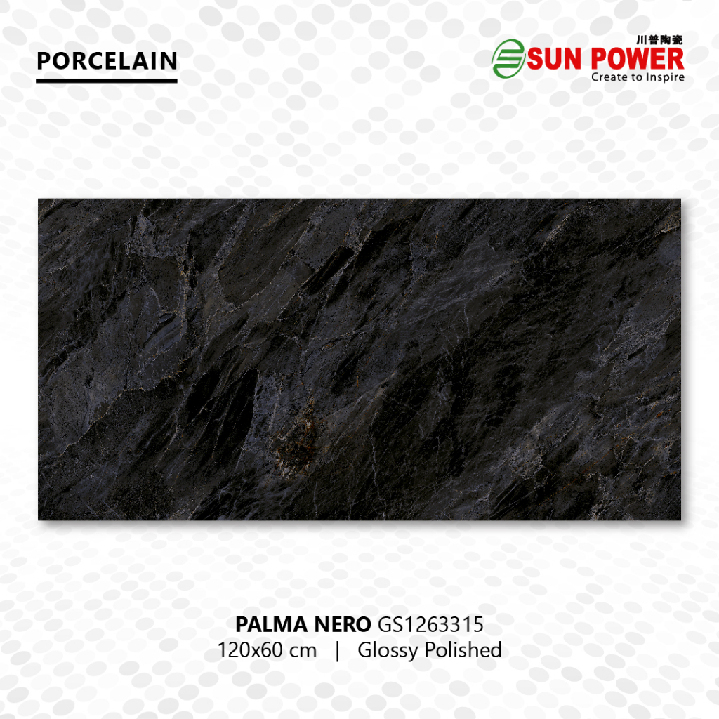 Granit Lantai Glossy Polished - Palma Nero 120x60 | Sun Power