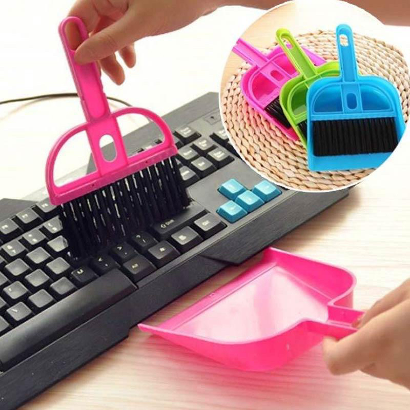 Sapu Mini Pembersih Debu Sela-Sela Mobil Keyboard / Sapu Set + Serokan Mini Pembersih Debu / Brush M