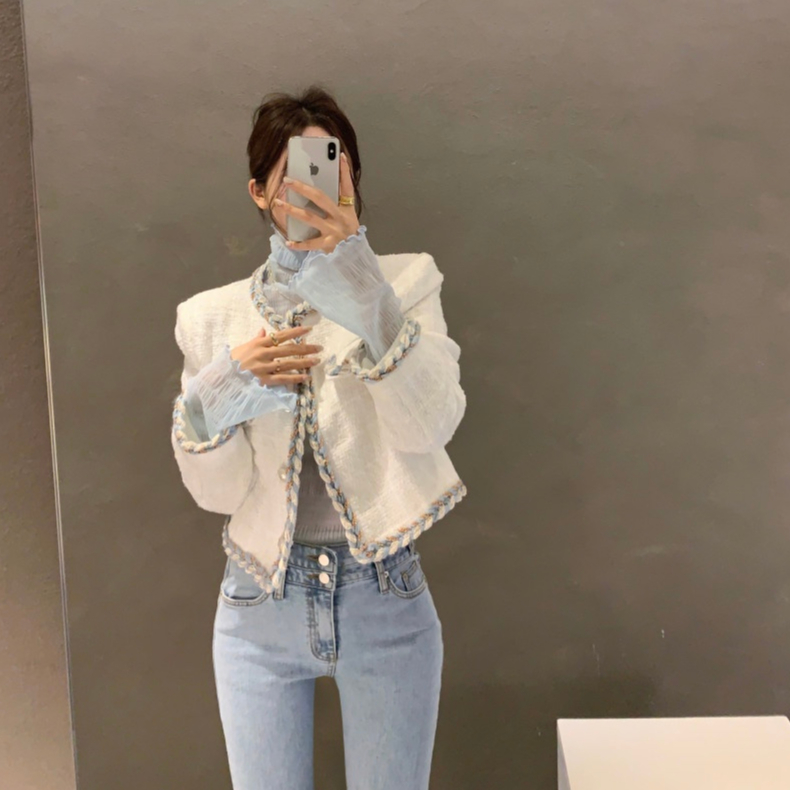 XIAOZHAINV Korean Style Cardigan Lengan Panjan Wanita Crop Pendek 0801/Baju Wanita Kekinian