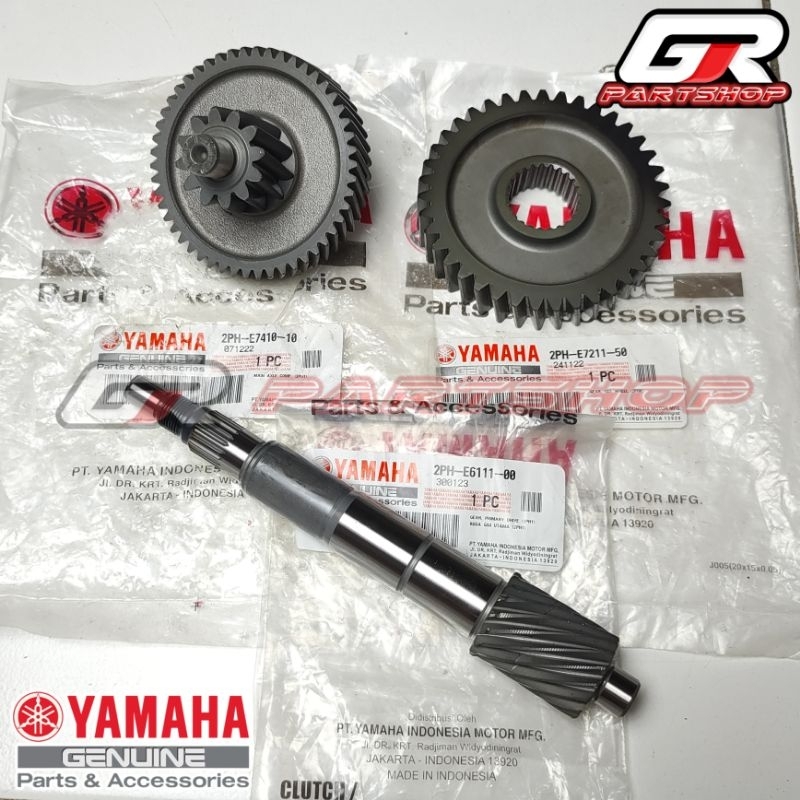 gir rasio set 3 bagian mio m3 s z fino 125 soul gt 125 xride 125 ori ygp original yamaha gigi susun datar as pully