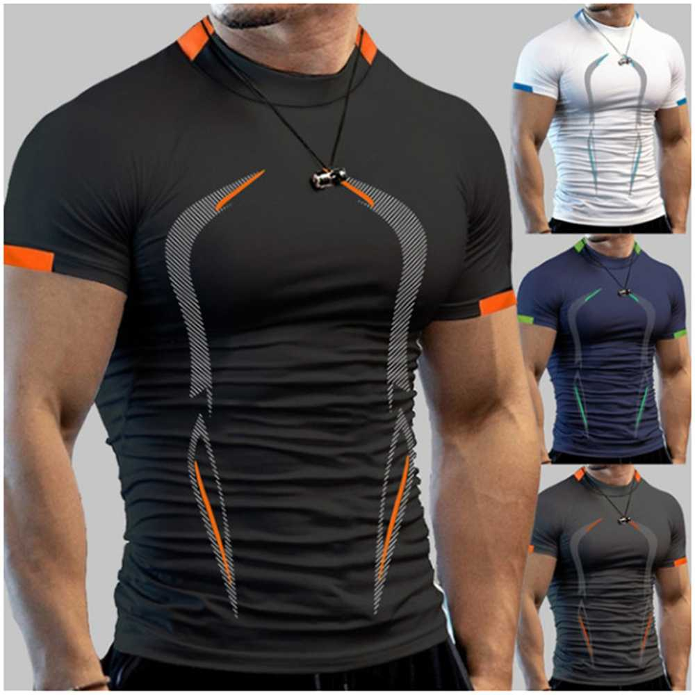 Baju Kaos Olahraga Gym Sport Breathable Quick Dry Pakaian Olah Raga Outdoor Material Polyester Berkualitas