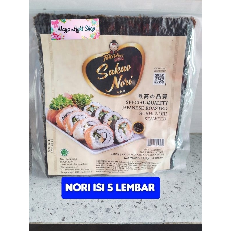 paket nori sushi isi 5 + bambu sushi tikar penggulung sushi seaweed kimbap bento