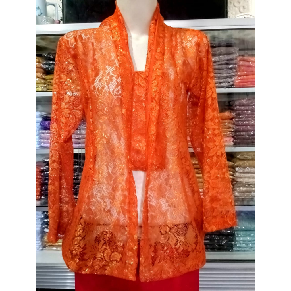 kebaya kartini kutubaru burkat sofia bali/atasan nenak kebaya burkat tanpa kancing jaman dulu/kebaya