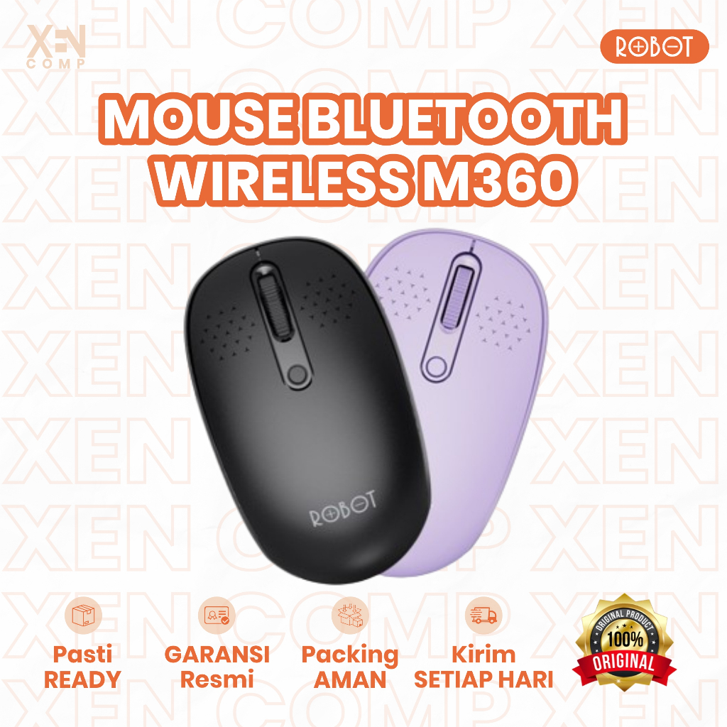 Mouse Wireless Robot M360 Mouse Multi-Device Bluetooth+2.4G Wireless Mouse Silent Key