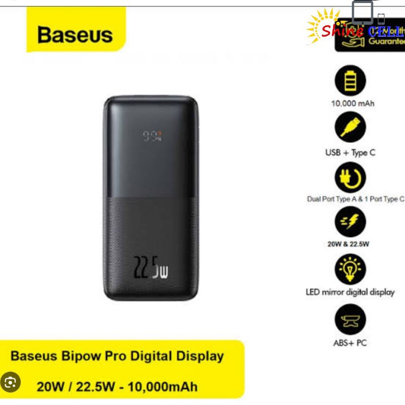 powerbank Bibow 20w digital 10000mah baseus
