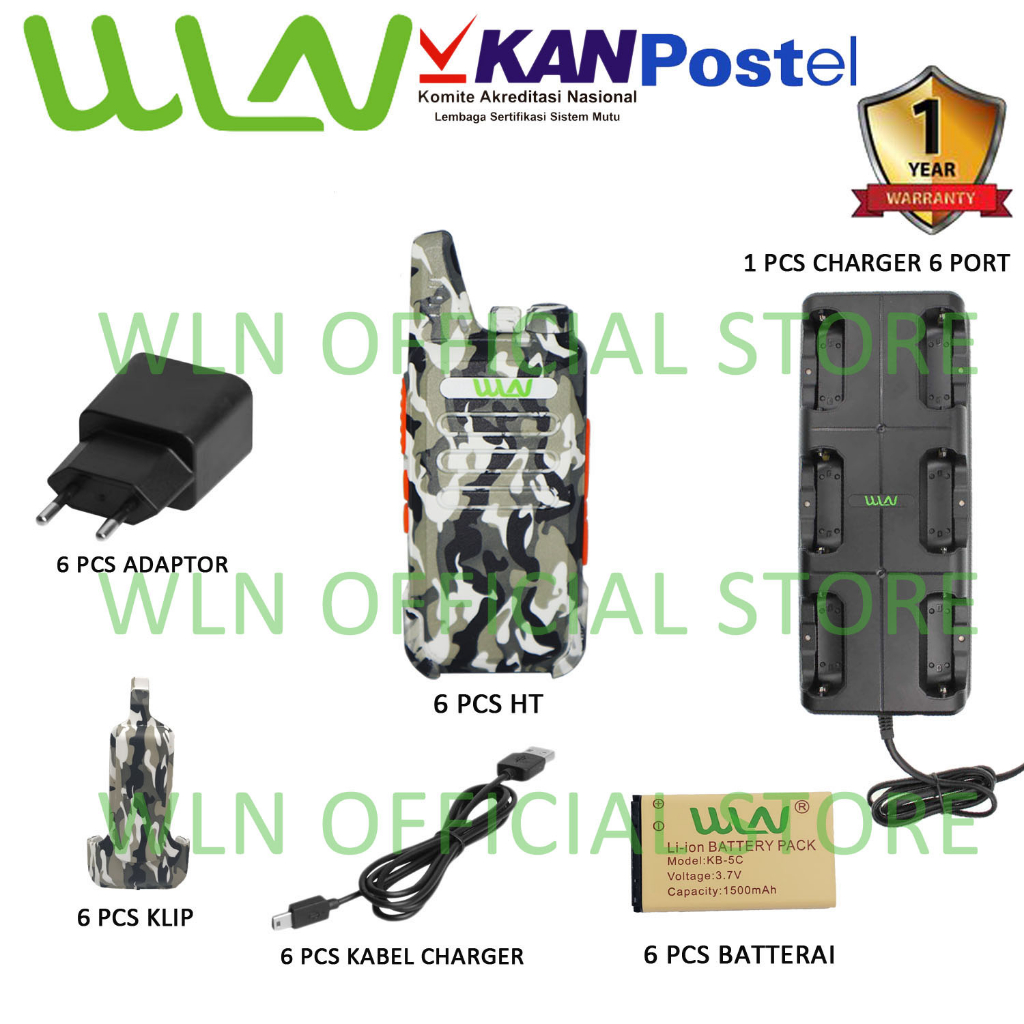 PAKET BUNDLING KD-C1 LORENG ISI 6 PCS LENGKAP KEPALA CHARGER,KABEL,DAN CHARGER 6 SLOT