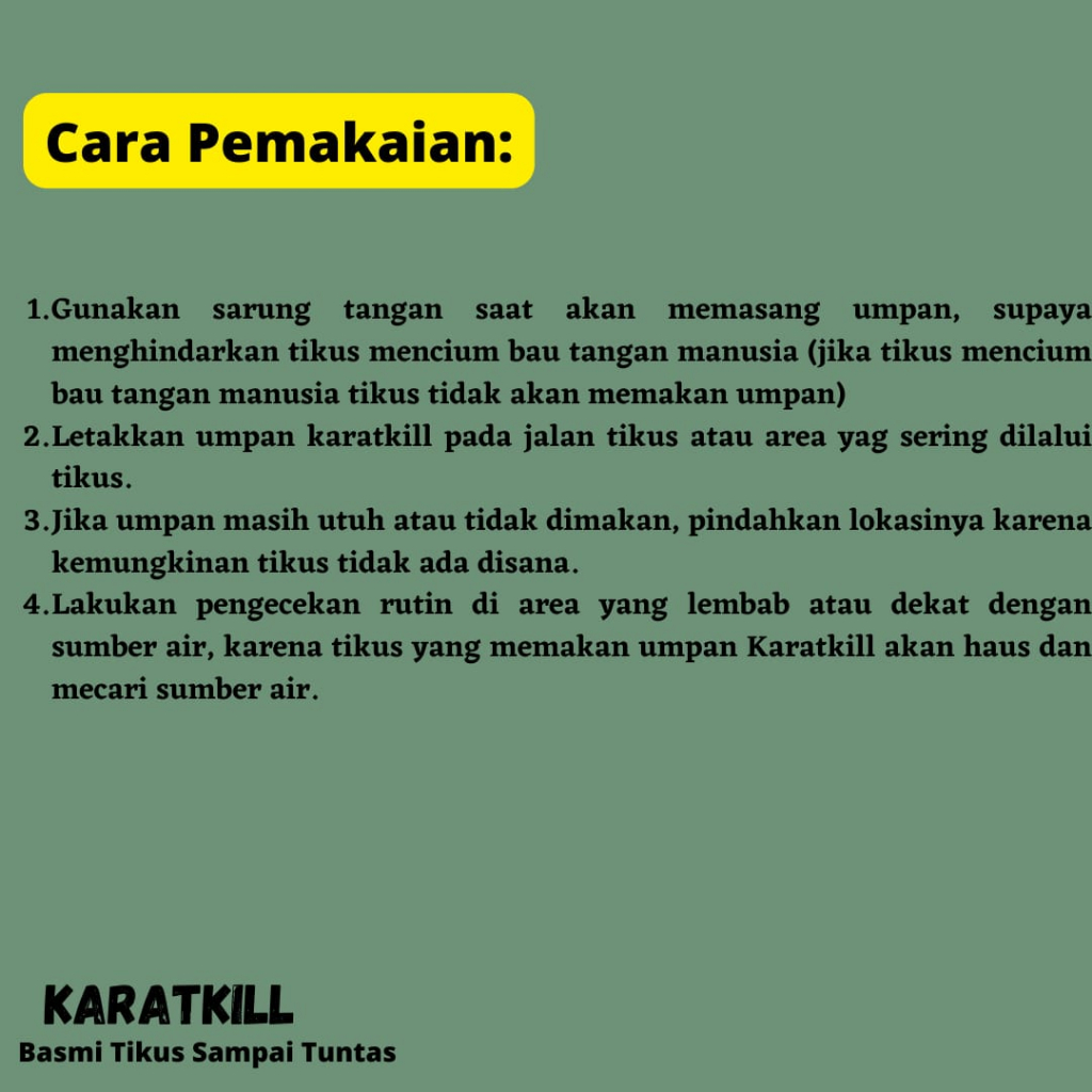 Pembasmi Tikus KARATKILL Racun Tikus Umpan Tikus Efektif Membunuh Sampai Kesarangnya