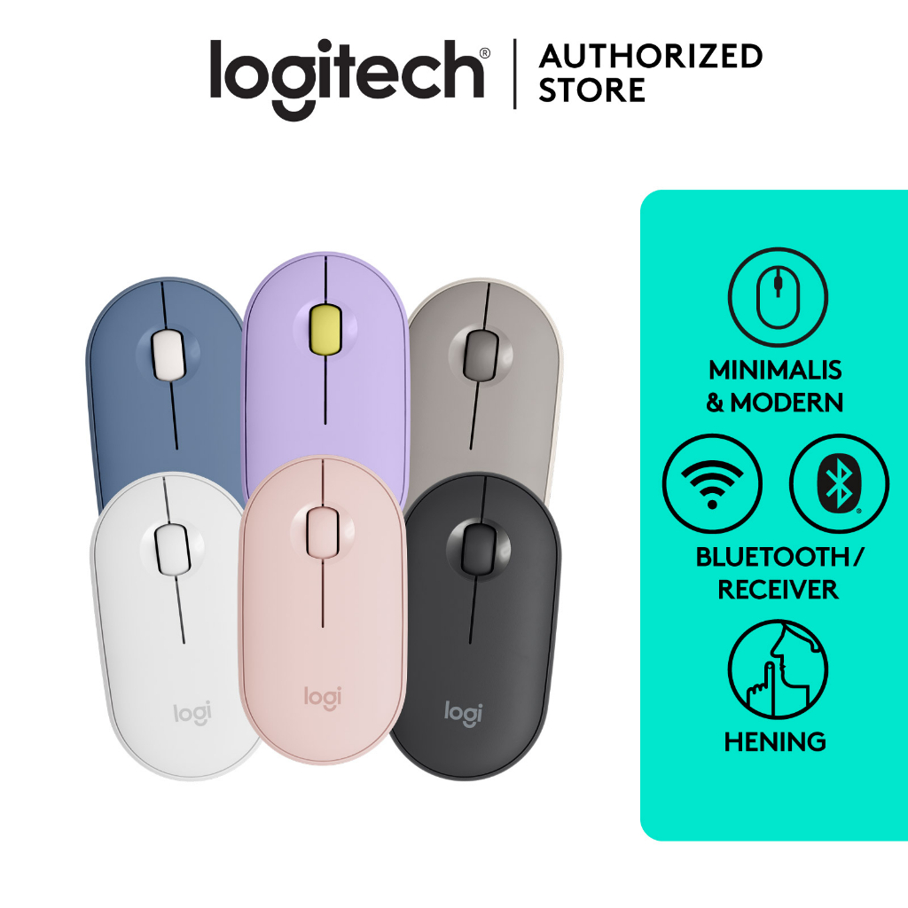 Logitech Pebble M350 Mouse Wireless Bluetooth Slim Silent
