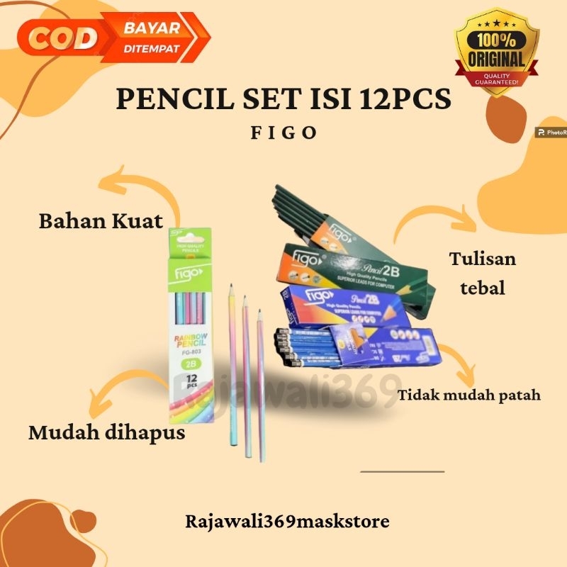 

(12pcs) PENSIL 2B UJIAN HIGH QUALITY MERK FIGO